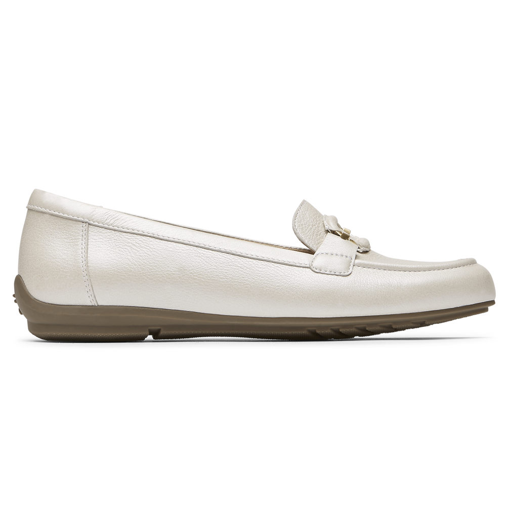 Mocasines Rockport Mujer Mexico - Total Motion Circle Driver Blancos - VBINS5038